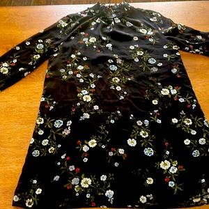 Black floral print dress